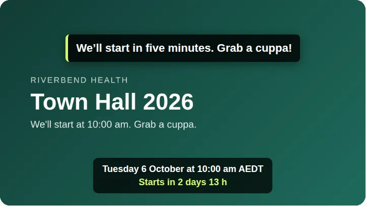 The announcement shown over the video on a viewer's screen.